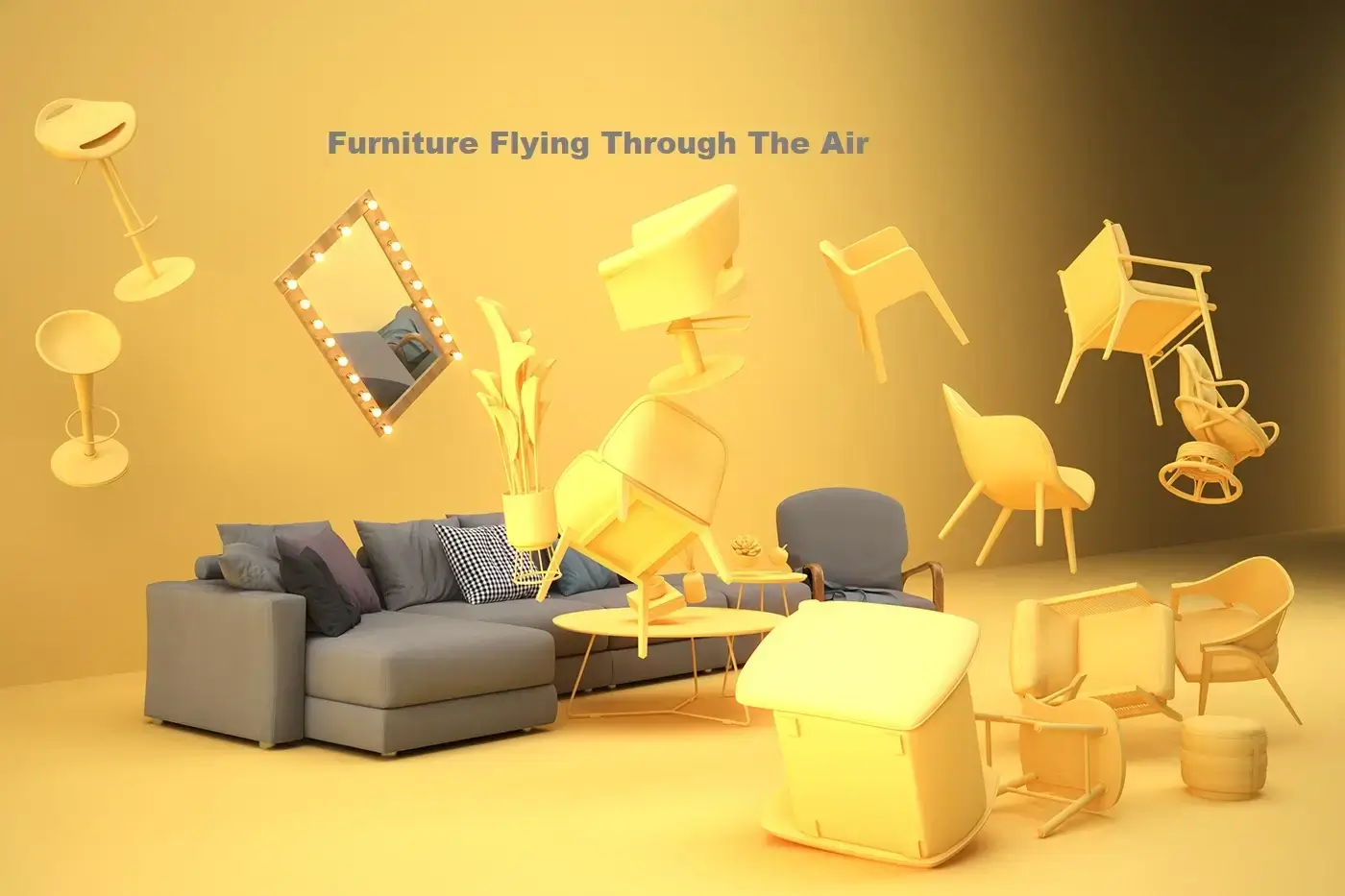 Furniture Flying Through The Air