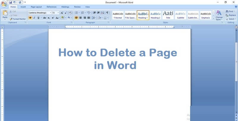 How to Delete a Page in Word